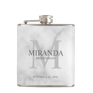 Personalised Bridesmaid's Monogram and Name Hip Flask
