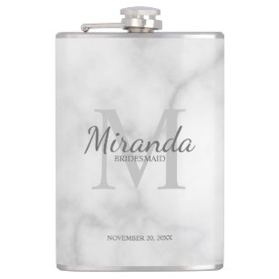 Personalised Bridesmaid's Monogram and Name Hip Flask