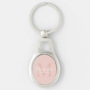Personalised Bridesmaid's Monogram and Name Key Ring