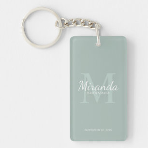 Personalised Bridesmaid's Monogram and Name Key Ring