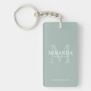 Personalised Bridesmaid's Monogram and Name Key Ring