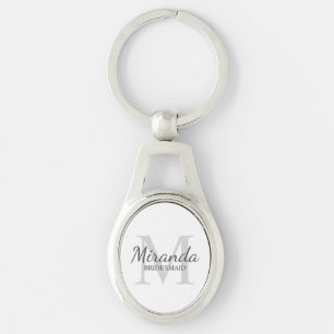 Personalised Bridesmaid's Monogram and Name Key Ring