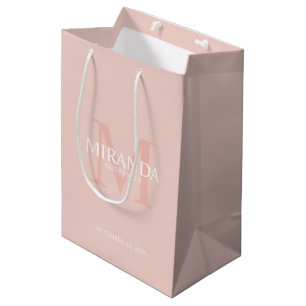 Personalised Bridesmaid's Monogram and Name Medium Gift Bag