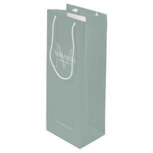 Personalised Bridesmaid's Monogram and Name Wine Gift Bag