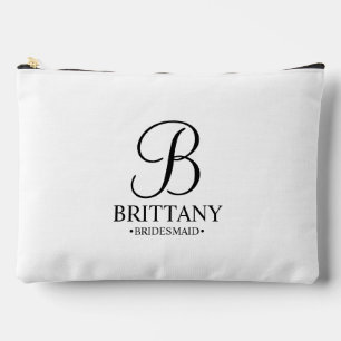 Personalised Bridesmaid's Name and Monogram Accessory Pouch