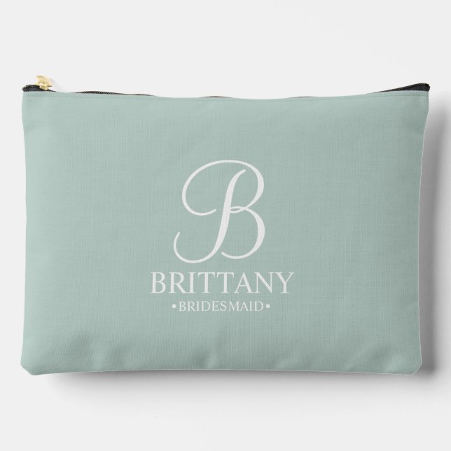 Personalised Bridesmaid's Name and Monogram Accessory Pouch (Front)