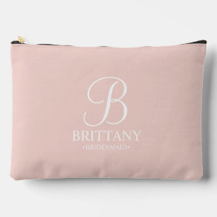 Personalised Bridesmaid's Name and Monogram Accessory Pouch