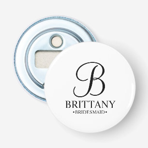 Personalised Bridesmaid's Name and Monogram Bottle Opener
