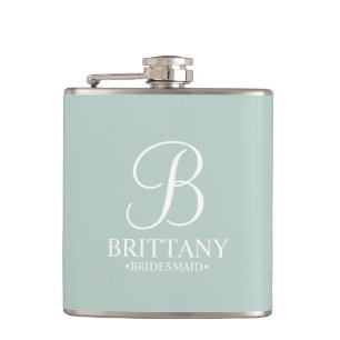 Personalised Bridesmaid's Name and Monogram Hip Flask