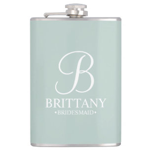 Personalised Bridesmaid's Name and Monogram Hip Flask