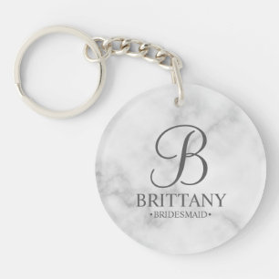 Personalised Bridesmaid's Name and Monogram Key Ring