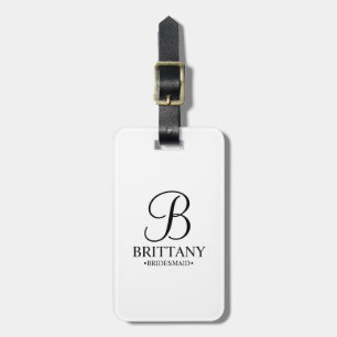 Personalised Bridesmaid's Name and Monogram Luggage Tag