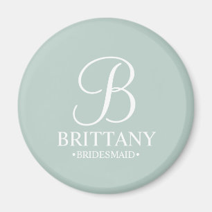 Personalised Bridesmaid's Name and Monogram Magnet