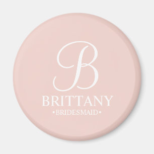 Personalised Bridesmaid's Name and Monogram Magnet