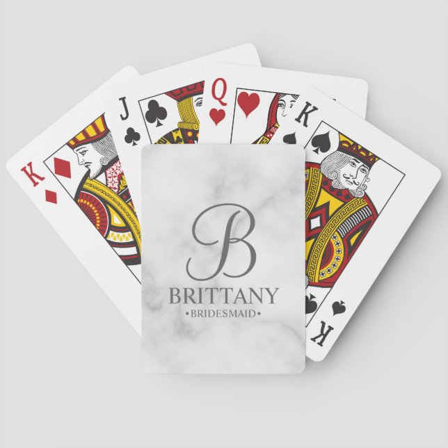 Personalised Bridesmaid's Name and Monogram Playing Cards (Back)