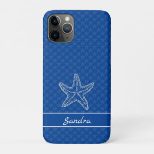 Personalised  Bright Blue White  Starfish  iPhone 11 Pro Case