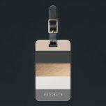 Personalised Bright Heues & Faux Gold Luggage Tag<br><div class="desc">Bright and bold striped design that can be personalised with a name. Designed by Shelby Allison</div>