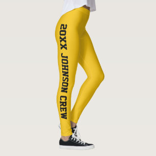 Personalised Bright Marigold Yellow Family Reunion Leggings