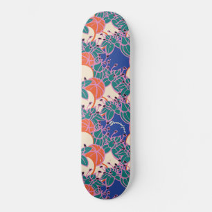 Personalised Bright Modern Bud & Flower Pattern Skateboard