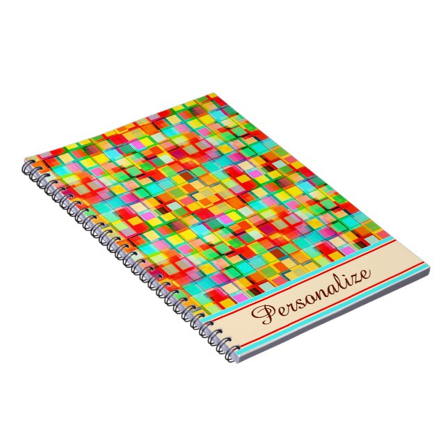 Personalised Bright mosaic Notebook (Right Side)