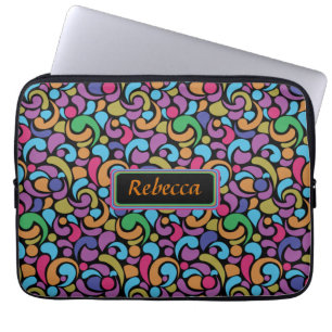 Personalised Bright multi shape pattern Laptop Sleeve