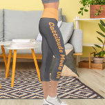 Personalised Bright Orange Dark Grey Custom Made Capri Leggings<br><div class="desc">Stand out in style with these Personalised Bright Orange Dark Grey Custom Made Capri Leggings! Designed for comfort, performance, and fashion, these custom capris feature a bold bright orange and dark grey combination that adds a modern edge to your look. The high-waisted fit enhances your silhouette, while the soft, stretchy...</div>