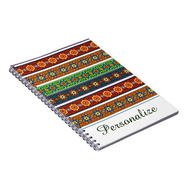 Personalised Bright ornamental design Notebook (Right Side)