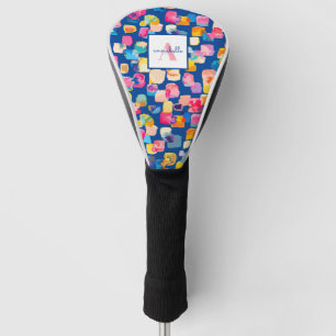 Personalised Bright Painted Abstract Name Golf Head Cover