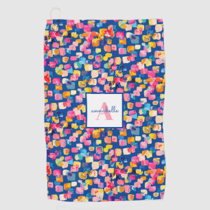 Personalised Bright Painted Abstract Name Golf Towel