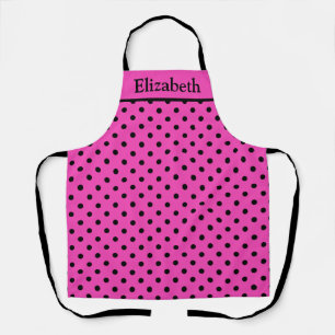 Personalised Bright Pink Polka Dot Chef's Apron