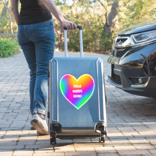 Personalised Bright Rainbow Heart Sticker
