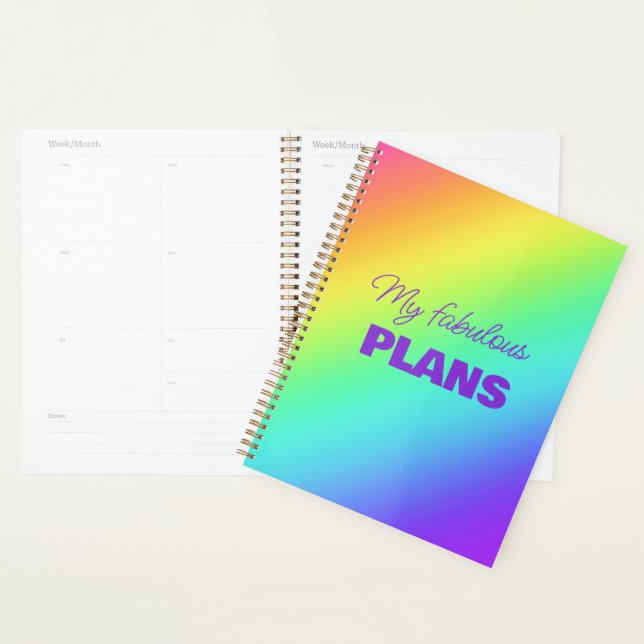 Personalised Bright Rainbow Planner (Display)