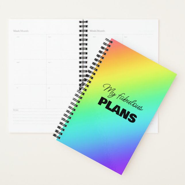 Personalised Bright Rainbow Planner (Display)