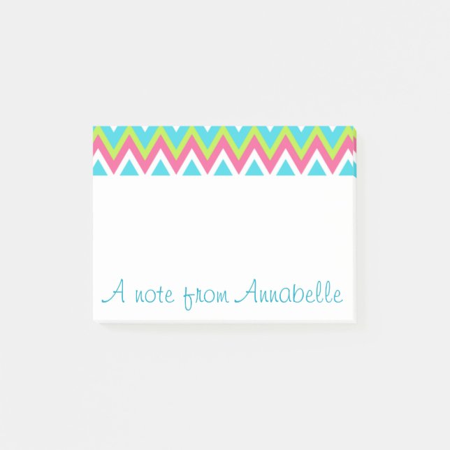 Personalised Bright Rainbow Post It Notes (Front)