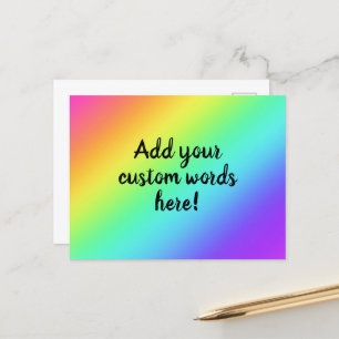 Personalised Bright Rainbow Postcard
