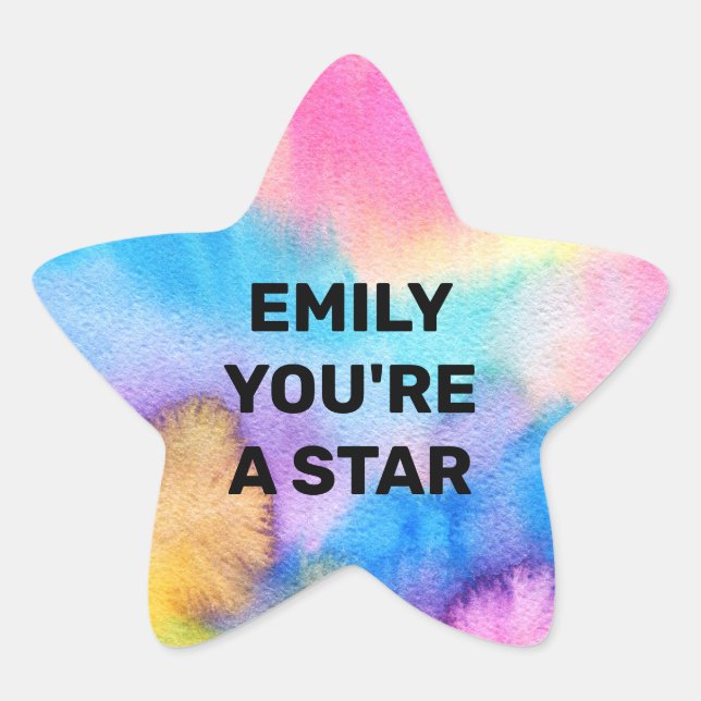 Personalised Bright Star Reward Chart School Kids Star Sticker (Front)