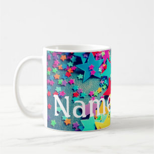 Personalised Bright Stars Confetti Coffee Mug Cup