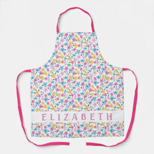 Personalised Bright Tiny Floral Apron