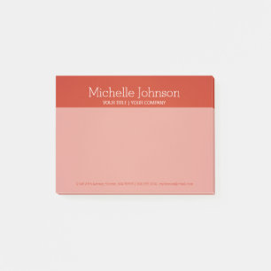 Personalised Bright Warm Red Grainy Texture Post-it Notes