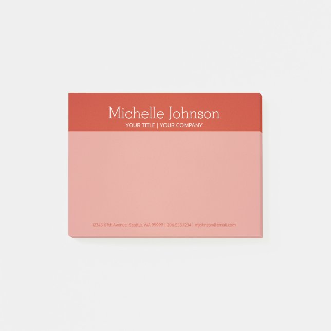 Personalised Bright Warm Red Grainy Texture Post-it Notes (Front)