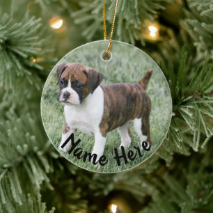 Personalised Brindle  Boxer  Christmas Ornament