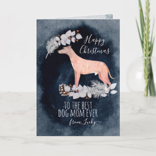 Personalised Brindle Greyhound Lurcher Christmas Holiday Card
