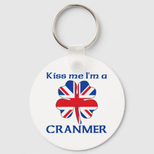 Personalised British Kiss Me I'm Cranmer Key Ring