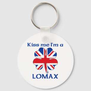 Personalised British Kiss Me I'm Lomax Key Ring