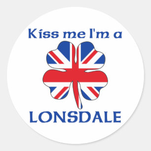 Personalised British Kiss Me I'm Lonsdale Classic Round Sticker