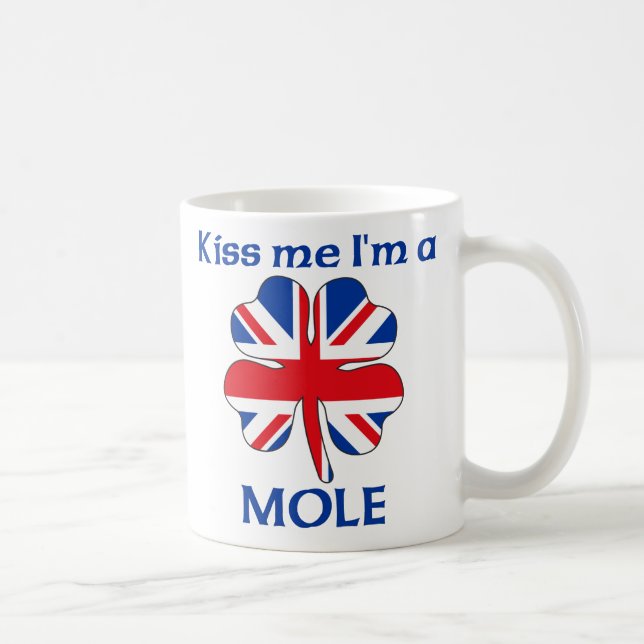 Personalised British Kiss Me I'm Mole Coffee Mug (Right)