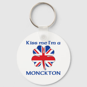 Personalised British Kiss Me I'm Monckton Key Ring