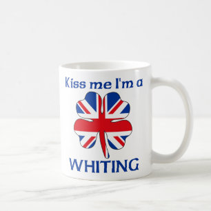 Personalised British Kiss Me I'm Whiting Coffee Mug