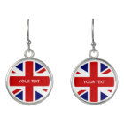 Personalised British Union Jack flag drop earrings