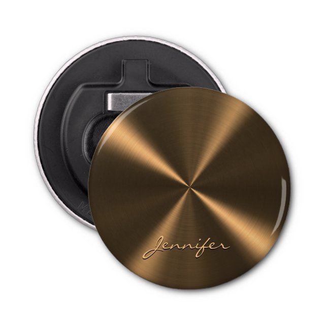 Personalised Bronze Metallic Radial Texture Bottle Opener (Front)